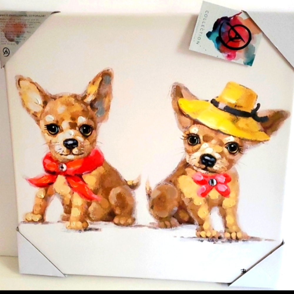 Canvas Art painting of a two Chihuahua Dogs